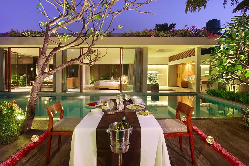 Villa Ziva Seminyak Bali - A Romantic Dinner by the Pool