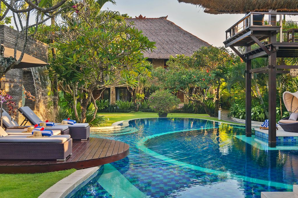 Ample lawn of Villa Asta Seminyak, a perfect playground for its young guests.