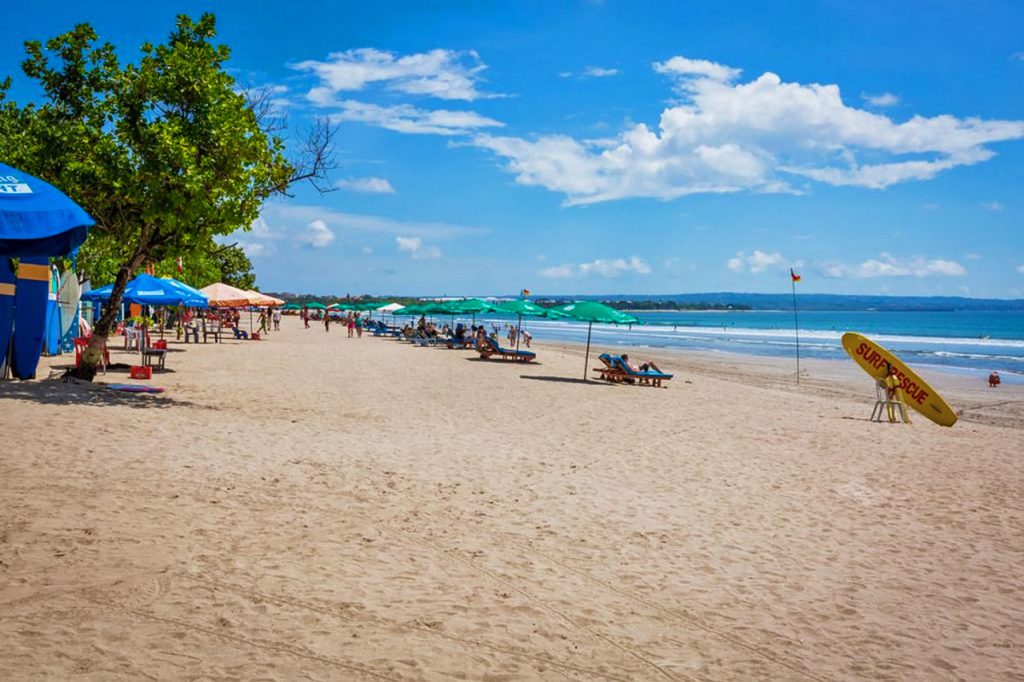 Kuta Beach in Bali Where Kuta Villas Meets Vibrance Tourist Urban Enclave.